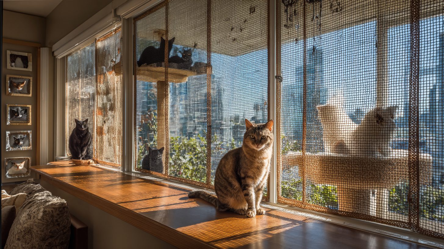 Различные виды сеток антикошка для окон
