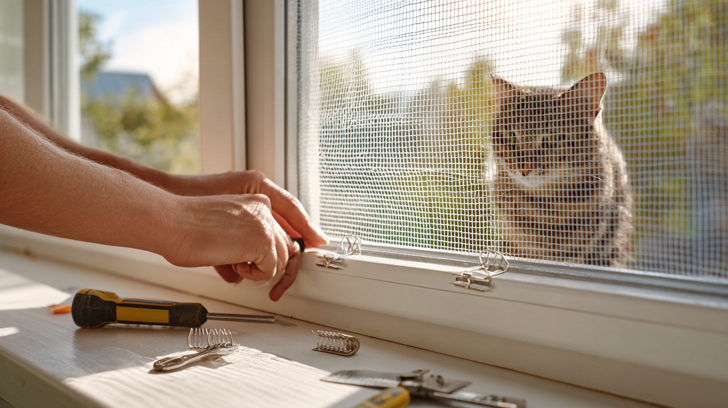 Установка сетки антикошка на пластиковое окно