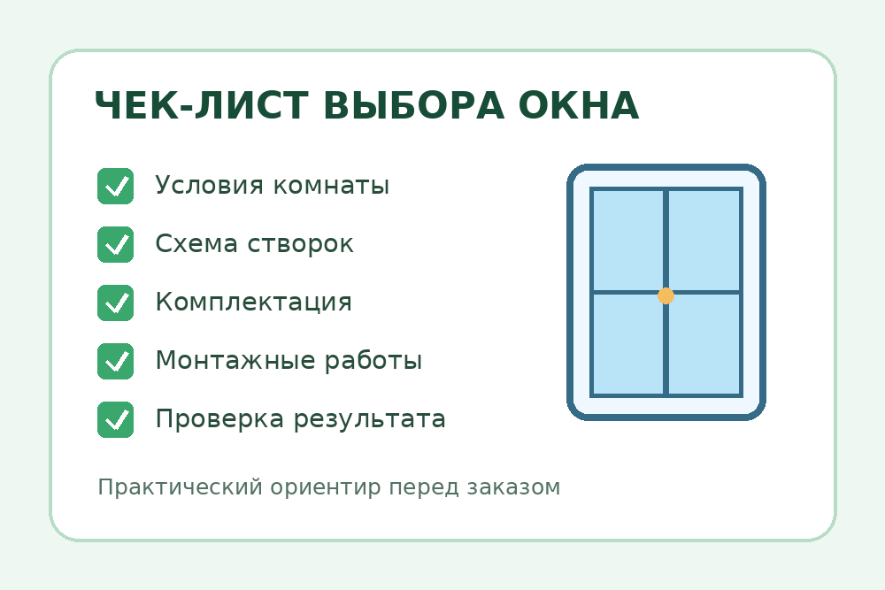 Схема выбора пластикового окна для квартиры в Алматы